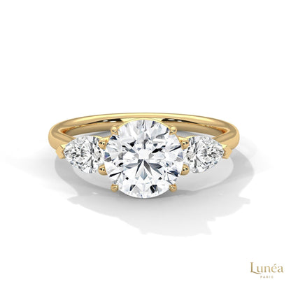 3 Ct. Three-Stone Lab Diamond Engagement Ring