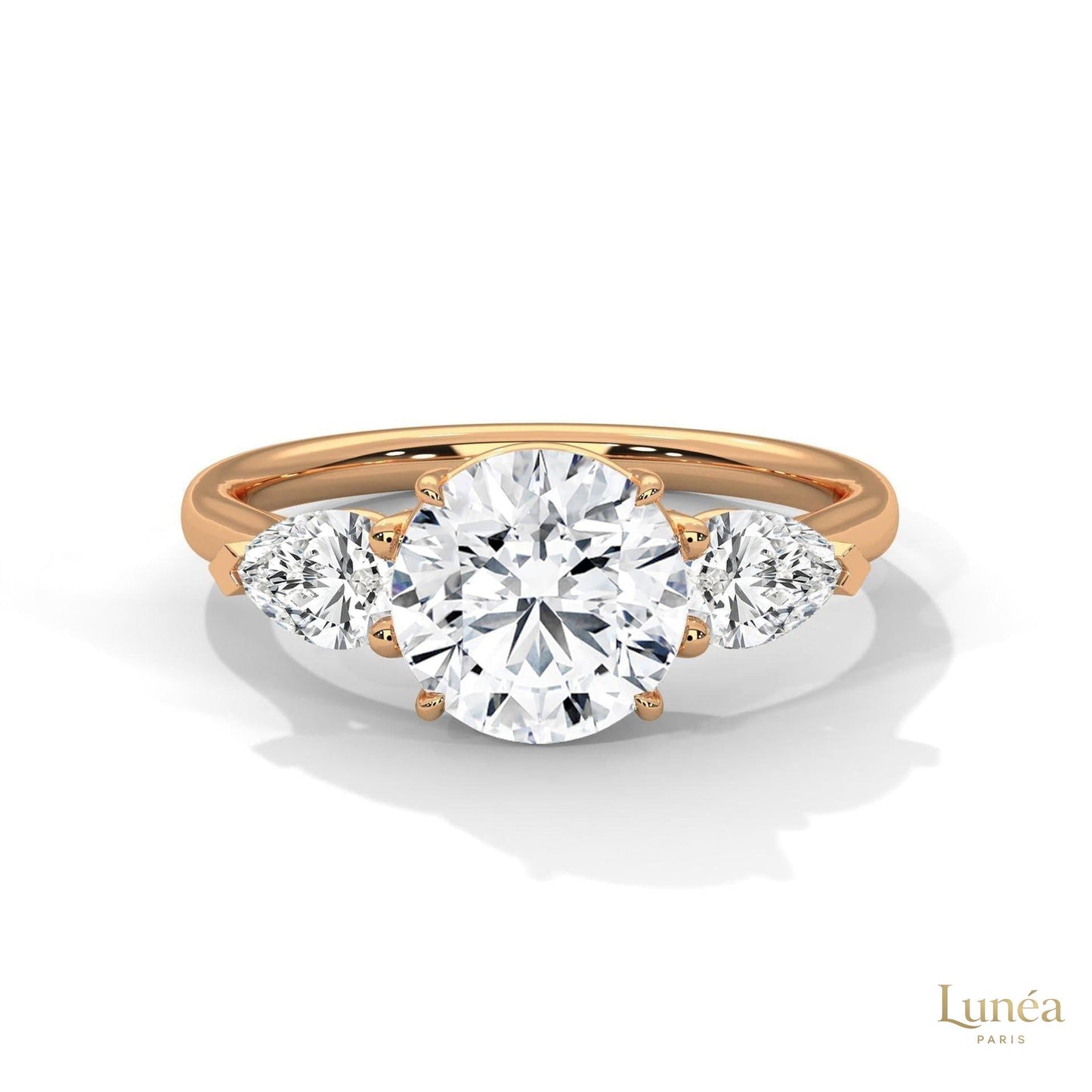 3 Ct. Three-Stone Lab Diamond Engagement Ring