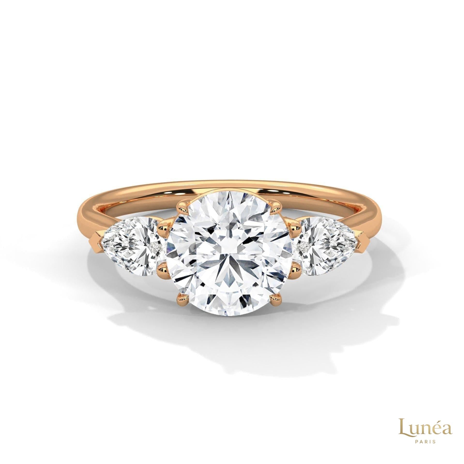 3 Ct. Three-Stone Lab Diamond Engagement Ring