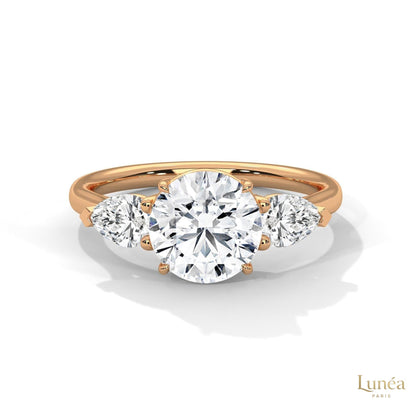 3 Ct. Three-Stone Lab Diamond Engagement Ring