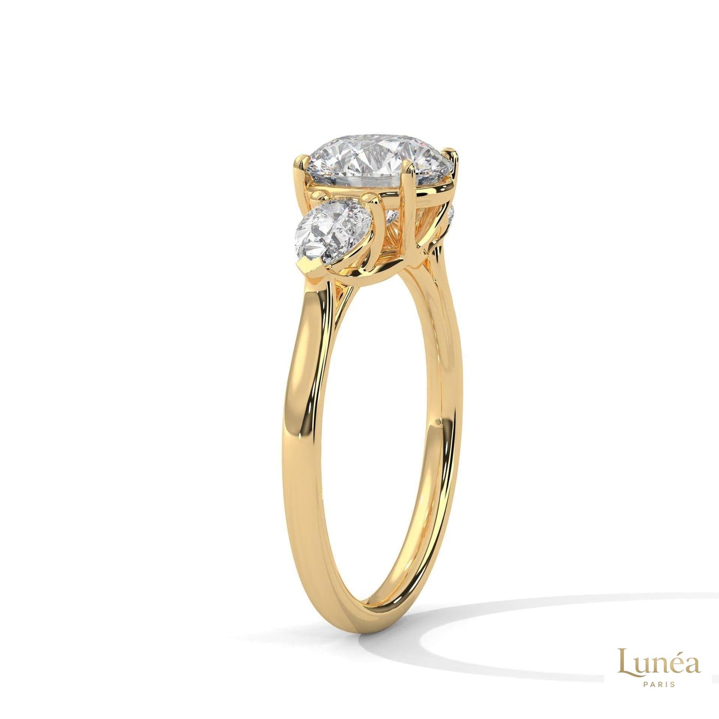 3 Ct. Three-Stone Lab Diamond Engagement Ring