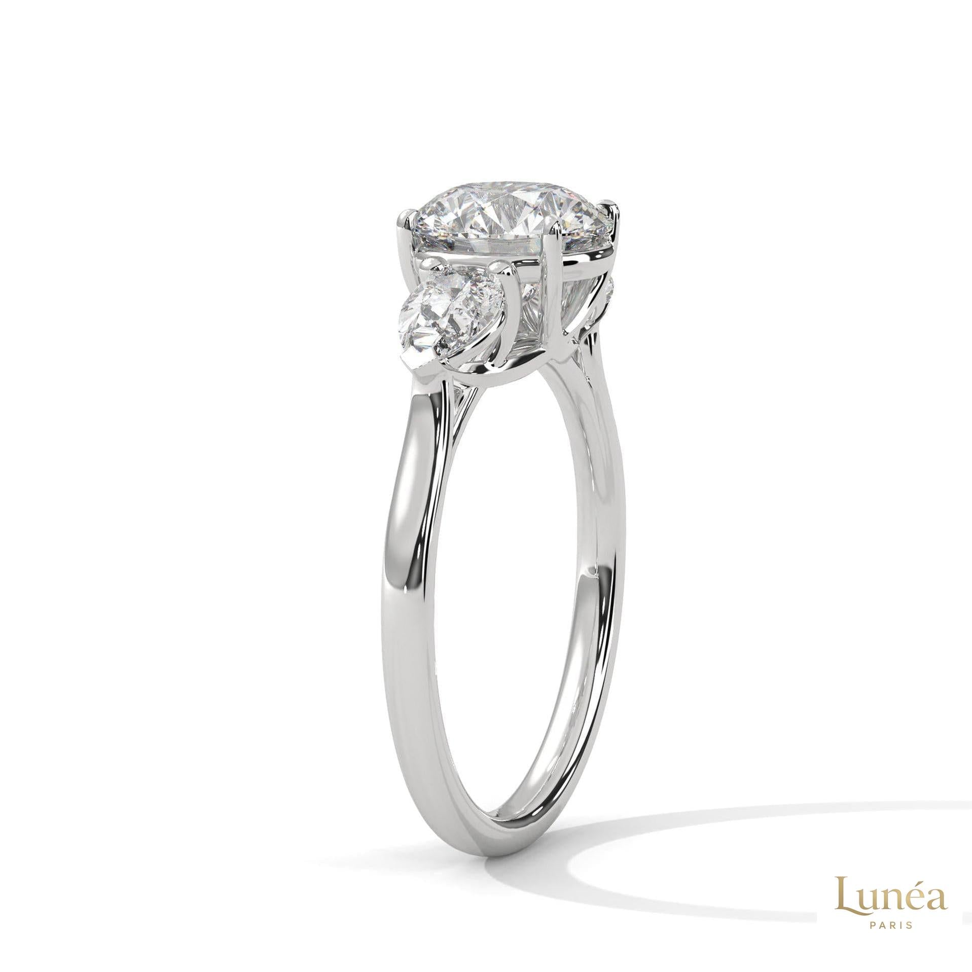 3 Ct. Three-Stone Lab Diamond Engagement Ring