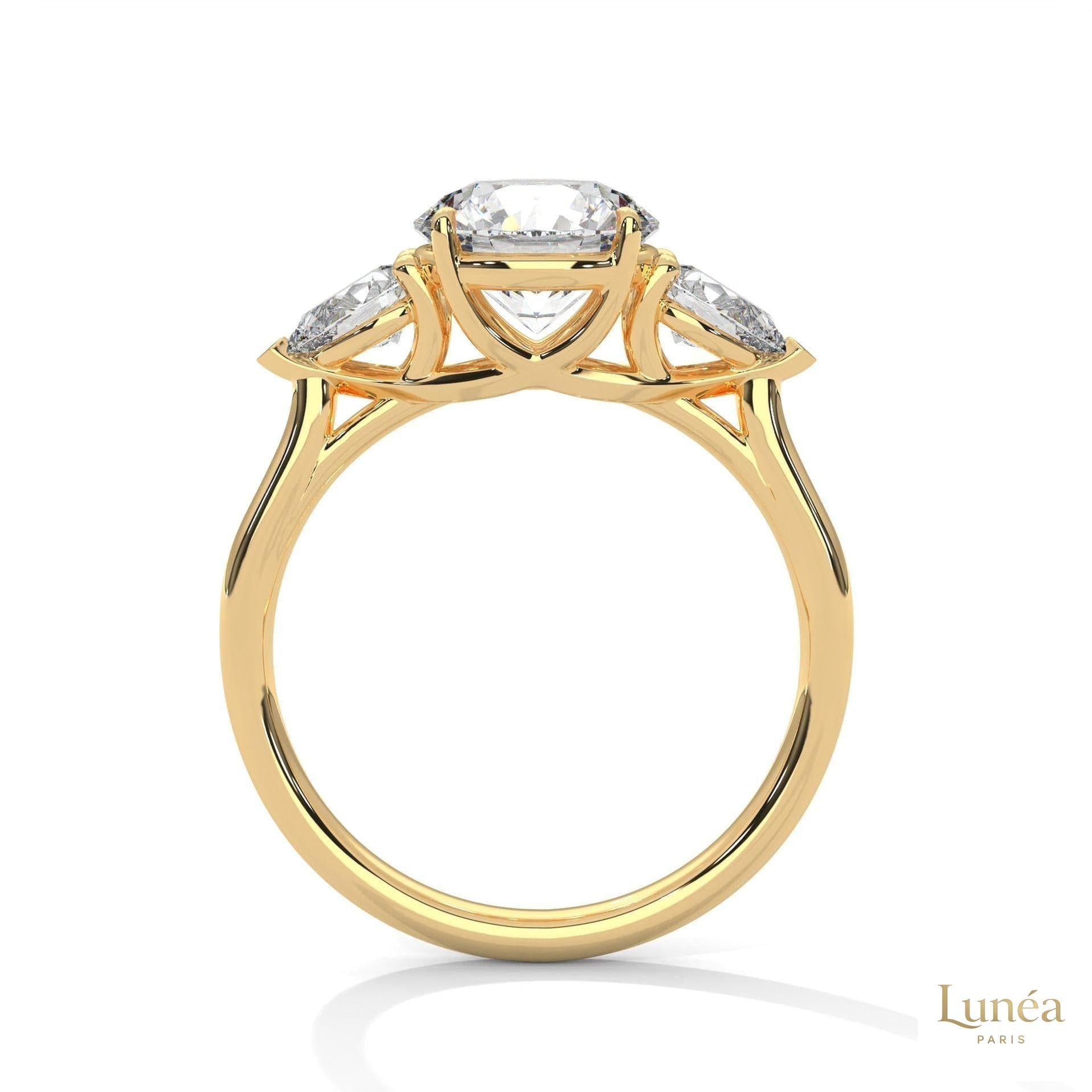 3 Ct. Three-Stone Lab Diamond Engagement Ring