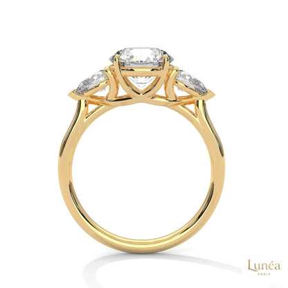 3 Ct. Three-Stone Lab Diamond Engagement Ring
