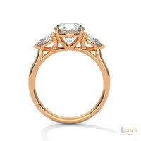 3 Ct. Three-Stone Lab Diamond Engagement Ring