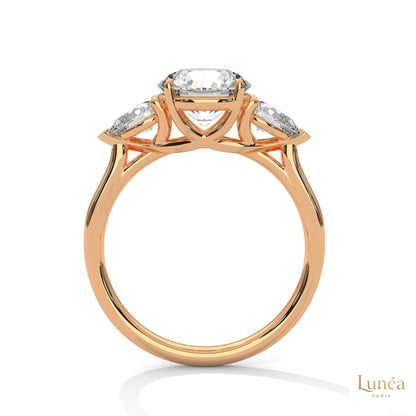 3 Ct. Three-Stone Lab Diamond Engagement Ring