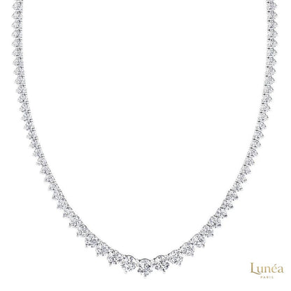 3-Prong graduated tennis necklace in 18 Inch