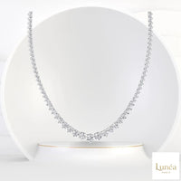 3-Prong graduated tennis necklace in 18 Inch