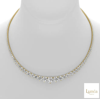 3-Prong graduated tennis necklace in 18 Inch