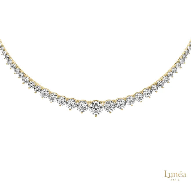 3-Prong graduated tennis necklace in 18 Inch