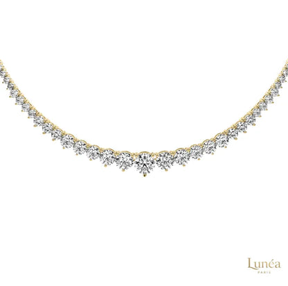 3-Prong graduated tennis necklace in 18 Inch