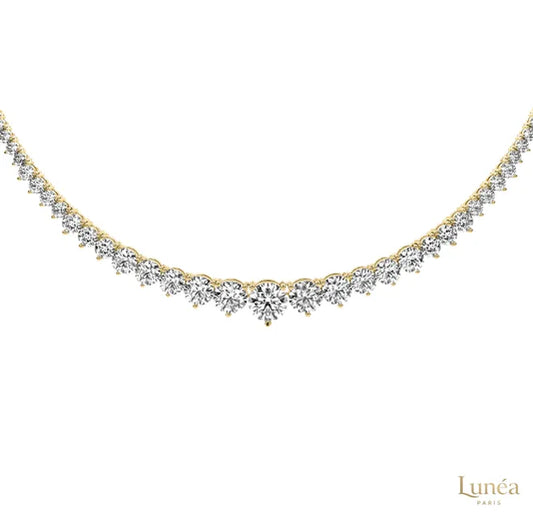 3-Prong graduated tennis necklace in 18 Inch