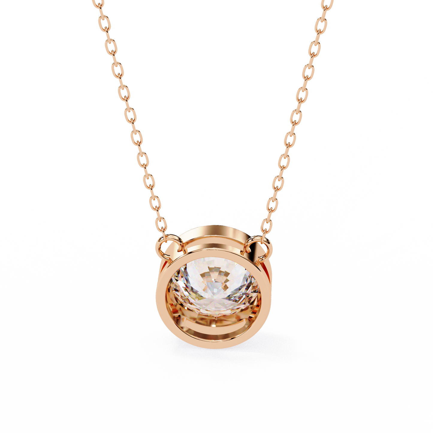 1.8 CT Round Lab-Grown Diamond Bezel Pendant Necklace in 14K Gold & Platinum