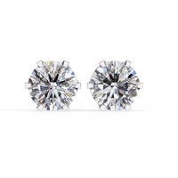 2.57 CTW Round Lab-Grown Diamond Six-Prong Crown Stud Earrings in 14K Gold — product image 13