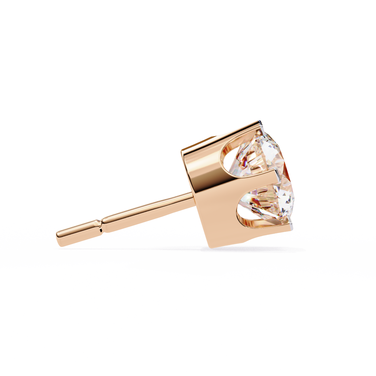 2.57 CTW Round Lab-Grown Diamond Six-Prong Crown Stud Earrings in 14K Gold