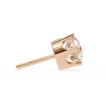 2.57 CTW Round Lab-Grown Diamond Six-Prong Crown Stud Earrings in 14K Gold