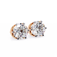 2.57 CTW Round Lab-Grown Diamond Six-Prong Crown Stud Earrings in 14K Gold — product image 18