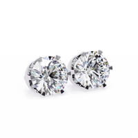 2.57 CTW Round Lab-Grown Diamond Six-Prong Crown Stud Earrings in 14K Gold — product image 19