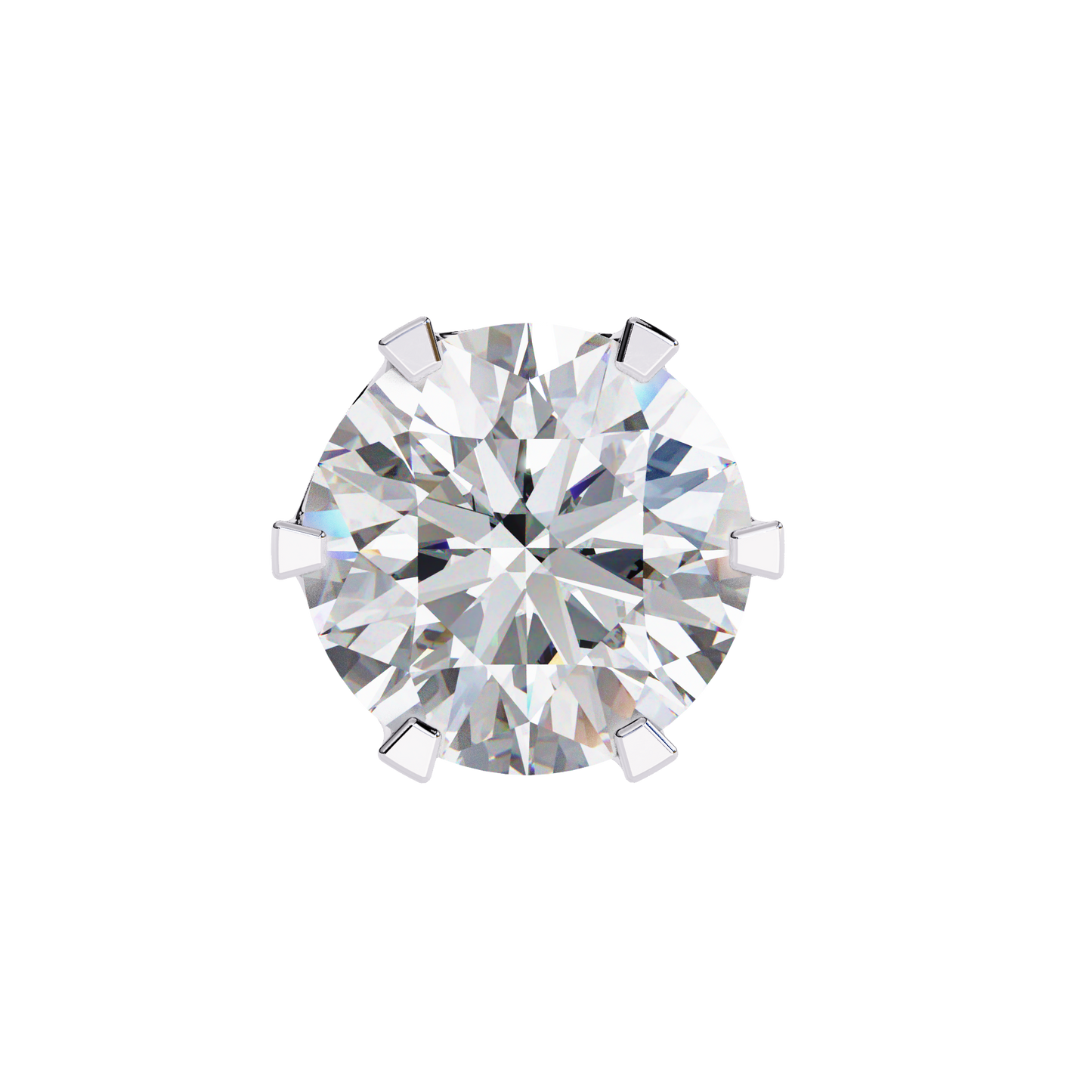 2.57 CTW Round Lab-Grown Diamond Six-Prong Crown Stud Earrings in 14K Gold