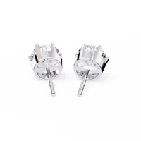 2.57 CTW Round Lab-Grown Diamond Six-Prong Crown Stud Earrings in 14K Gold — product image 5