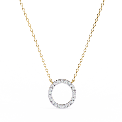 0.30 CTW Oval Open Halo Lab-Grown Diamond Necklace in 14K Gold & Platinum