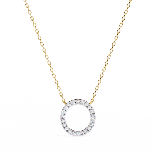 0.30 CTW Oval Open Halo Lab-Grown Diamond Necklace in 14K Gold & Platinum