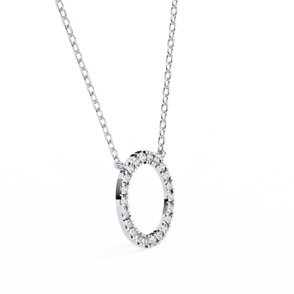 0.30 CTW Oval Open Halo Lab-Grown Diamond Necklace in 14K Gold & Platinum
