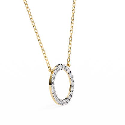 0.30 CTW Oval Open Halo Lab-Grown Diamond Necklace in 14K Gold & Platinum