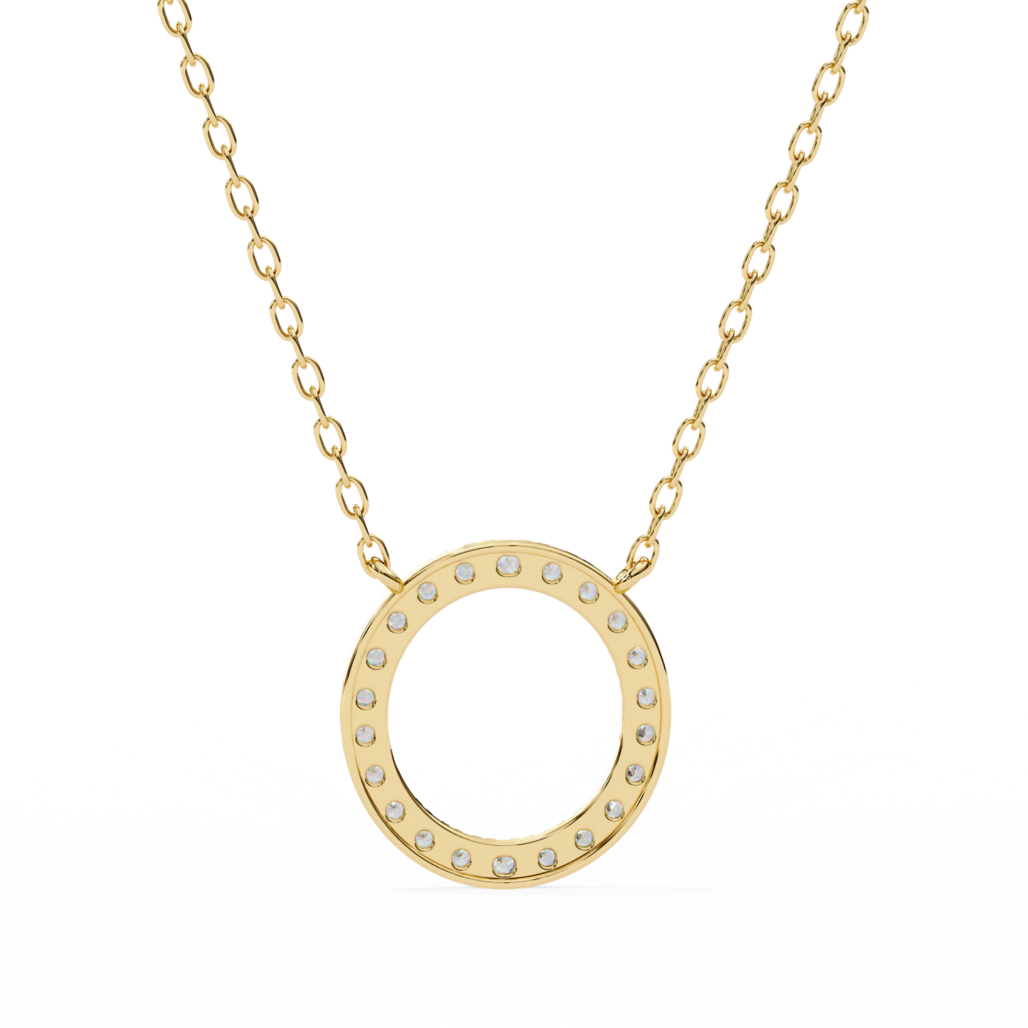0.30 CTW Oval Open Halo Lab-Grown Diamond Necklace in 14K Gold & Platinum