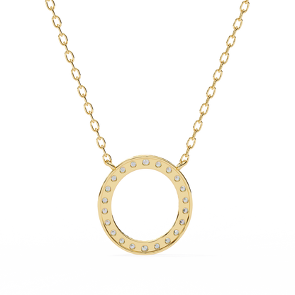 0.30 CTW Oval Open Halo Lab-Grown Diamond Necklace in 14K Gold & Platinum