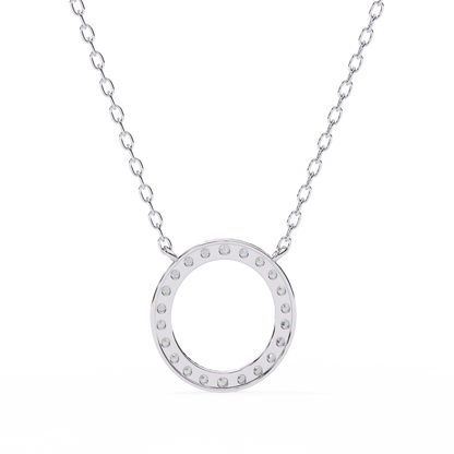 0.30 CTW Oval Open Halo Lab-Grown Diamond Necklace in 14K Gold & Platinum