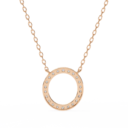 0.30 CTW Oval Open Halo Lab-Grown Diamond Necklace in 14K Gold & Platinum