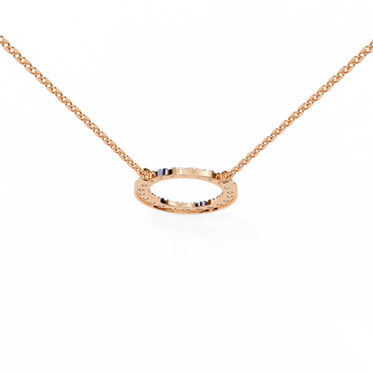 0.30 CTW Oval Open Halo Lab-Grown Diamond Necklace in 14K Gold & Platinum