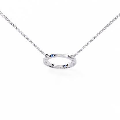 0.30 CTW Oval Open Halo Lab-Grown Diamond Necklace in 14K Gold & Platinum