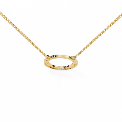 0.30 CTW Oval Open Halo Lab-Grown Diamond Necklace in 14K Gold & Platinum