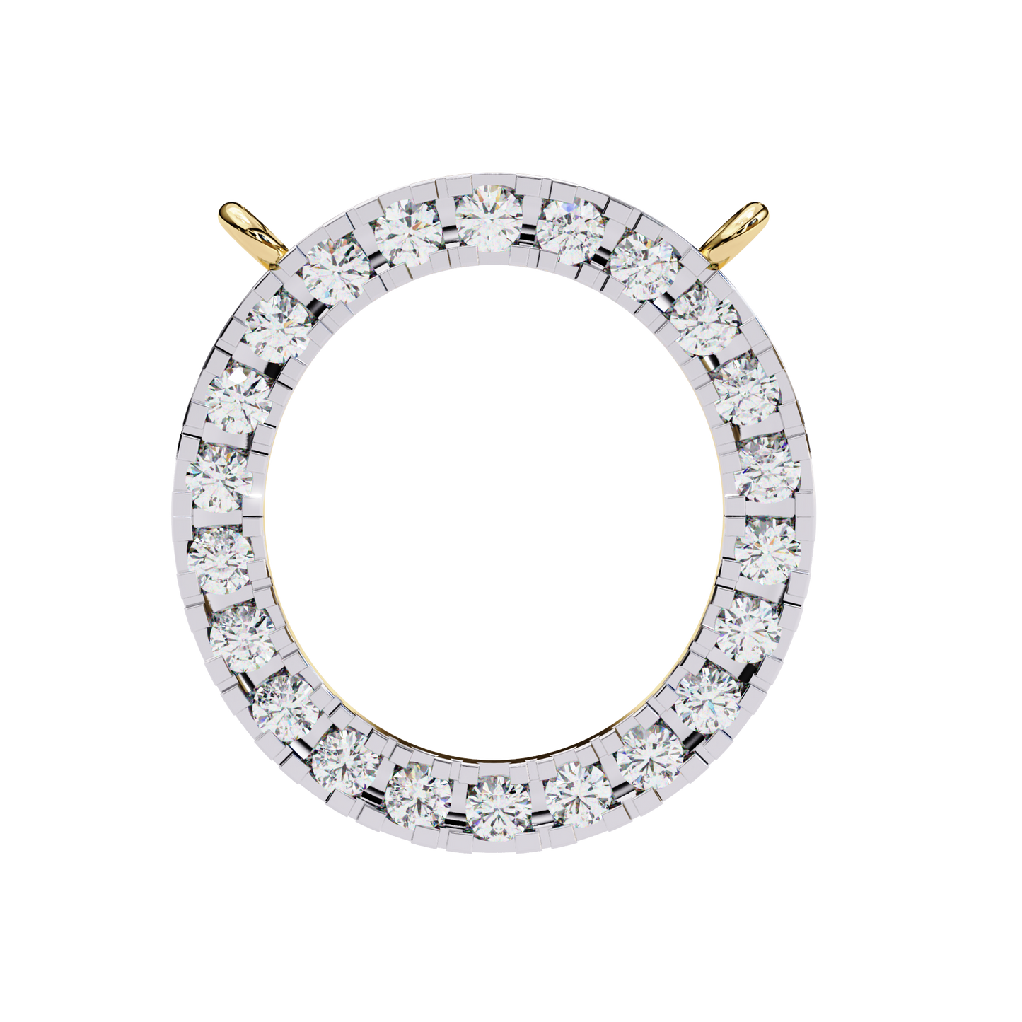 0.30 CTW Oval Open Halo Lab-Grown Diamond Necklace in 14K Gold & Platinum