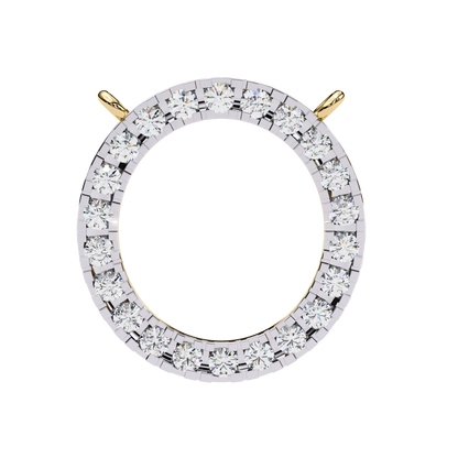 0.30 CTW Oval Open Halo Lab-Grown Diamond Necklace in 14K Gold & Platinum