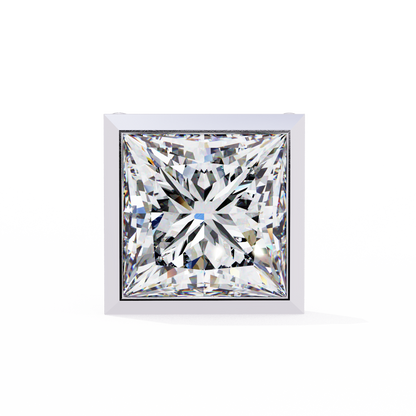1.77 CTW Princess-Cut Lab-Grown Diamond Bezel-Frame Stud Earrings in 14K Gold