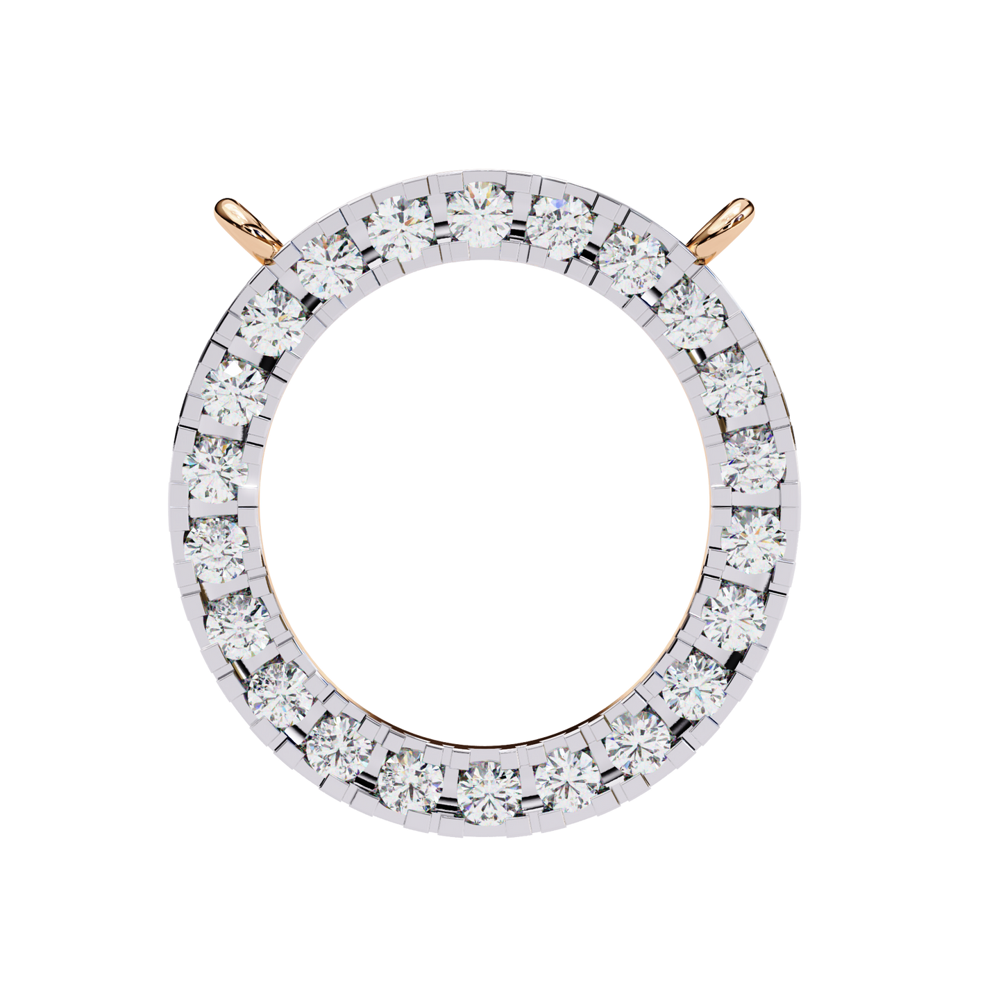 0.30 CTW Oval Open Halo Lab-Grown Diamond Necklace in 14K Gold & Platinum