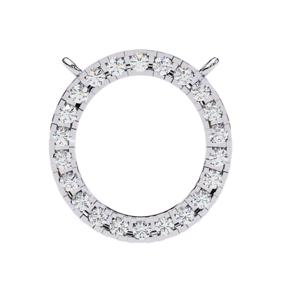 0.30 CTW Oval Open Halo Lab-Grown Diamond Necklace in 14K Gold & Platinum