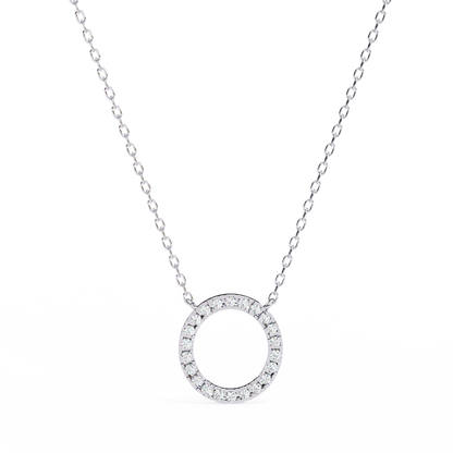 0.30 CTW Oval Open Halo Lab-Grown Diamond Necklace in 14K Gold & Platinum