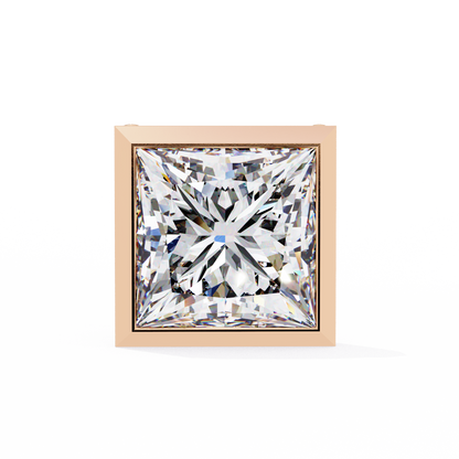 1.77 CTW Princess-Cut Lab-Grown Diamond Bezel-Frame Stud Earrings in 14K Gold