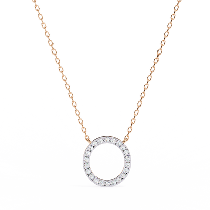 0.30 CTW Oval Open Halo Lab-Grown Diamond Necklace in 14K Gold & Platinum