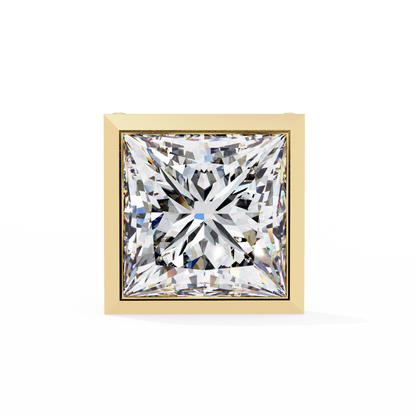 1.77 CTW Princess-Cut Lab-Grown Diamond Bezel-Frame Stud Earrings in 14K Gold