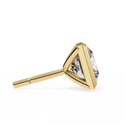 1.77 CTW Princess-Cut Lab-Grown Diamond Bezel-Frame Stud Earrings in 14K Gold