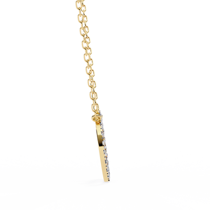 0.30 CTW Oval Open Halo Lab-Grown Diamond Necklace in 14K Gold & Platinum