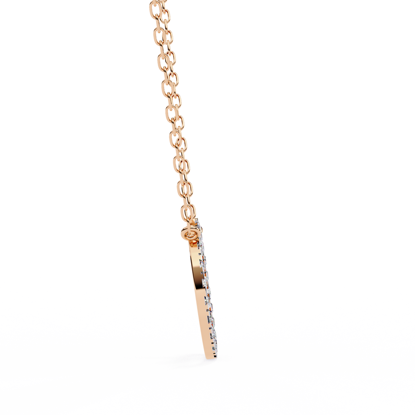 0.30 CTW Oval Open Halo Lab-Grown Diamond Necklace in 14K Gold & Platinum