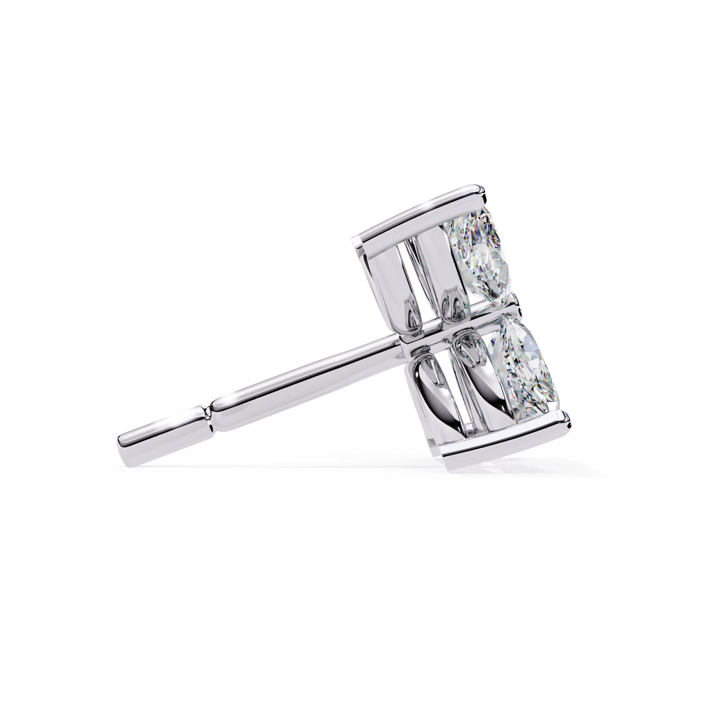 0.88 CTW Marquise Lab-Grown Diamond Four-Petal Floral Stud Earrings in 14K Gold