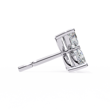 0.88 CTW Marquise Lab-Grown Diamond Four-Petal Floral Stud Earrings in 14K Gold