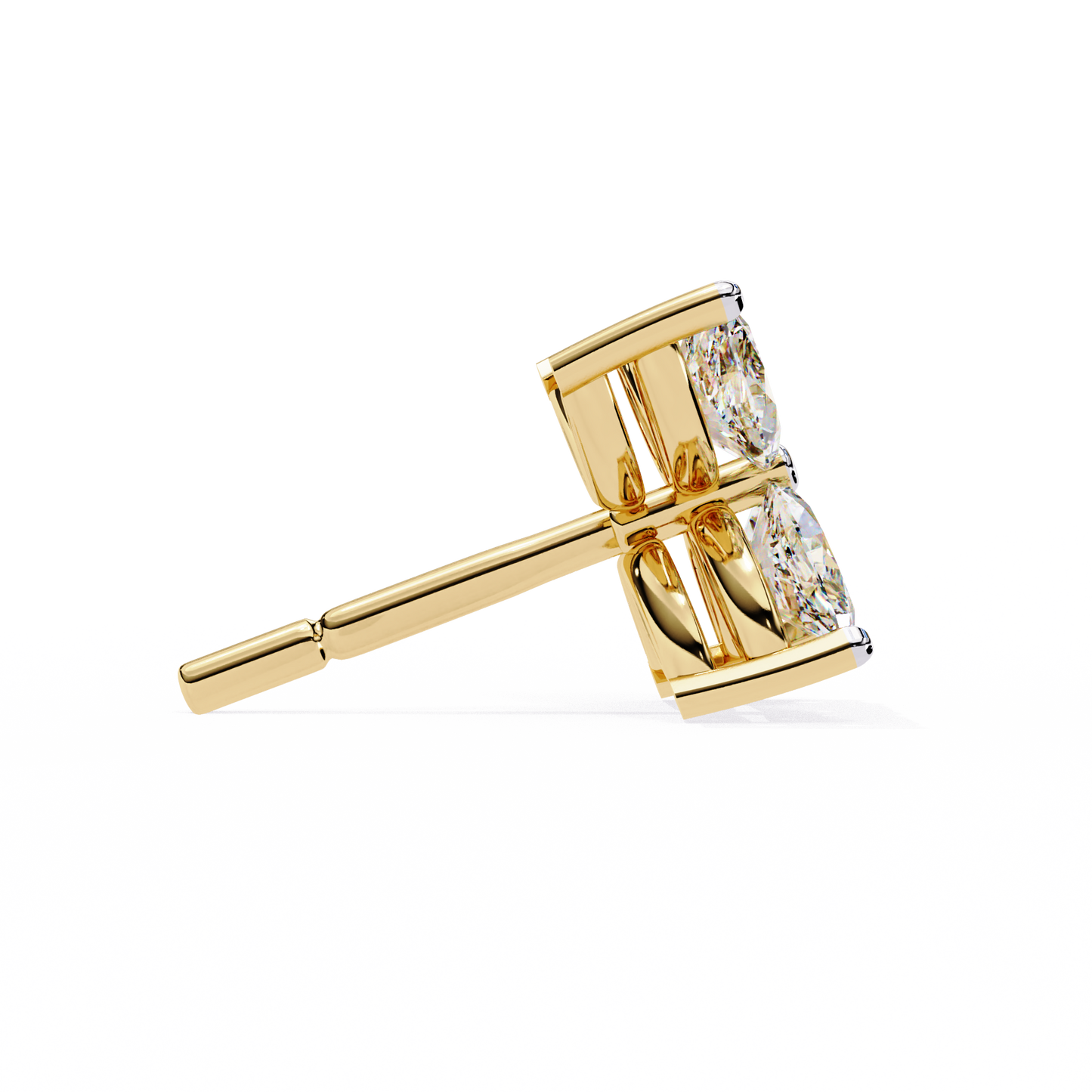 0.88 CTW Marquise Lab-Grown Diamond Four-Petal Floral Stud Earrings in 14K Gold